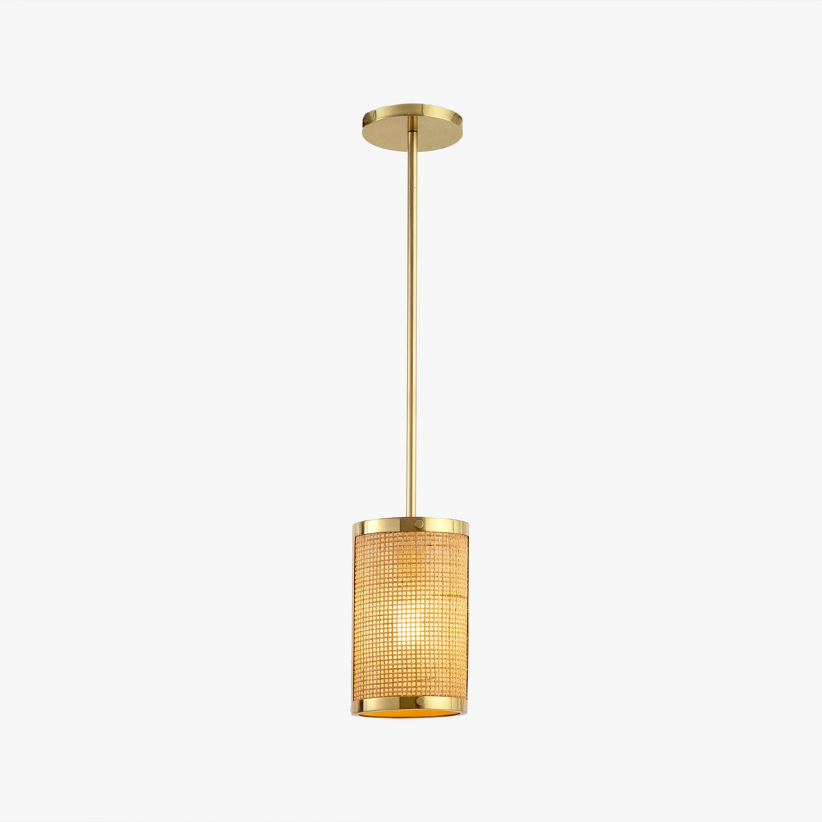 Co. House Designs Ubud Natural Pendant illuminated and glowing