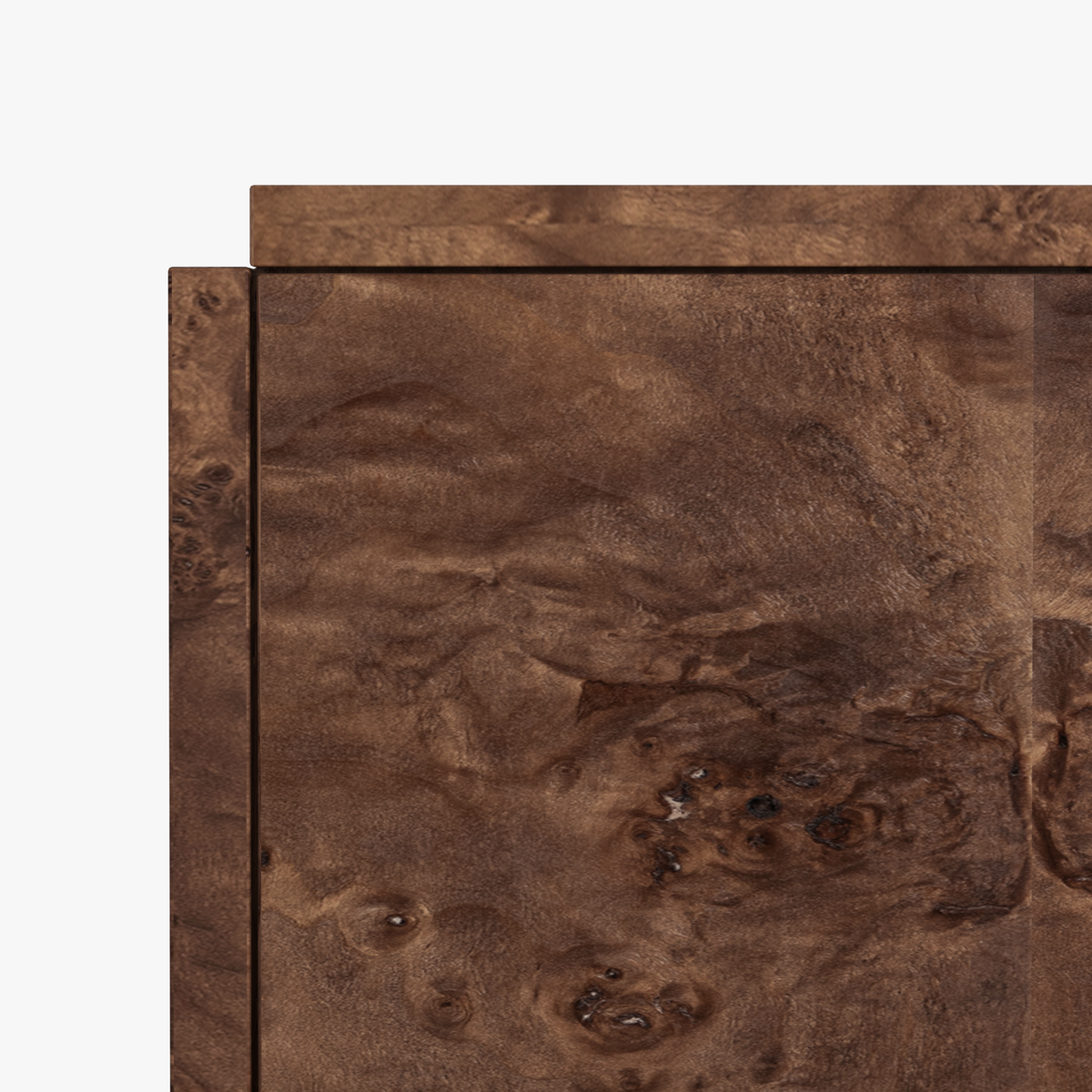 Close-up detail of the Co. House Designs Wesley Burl Dark Buffet (view 2)