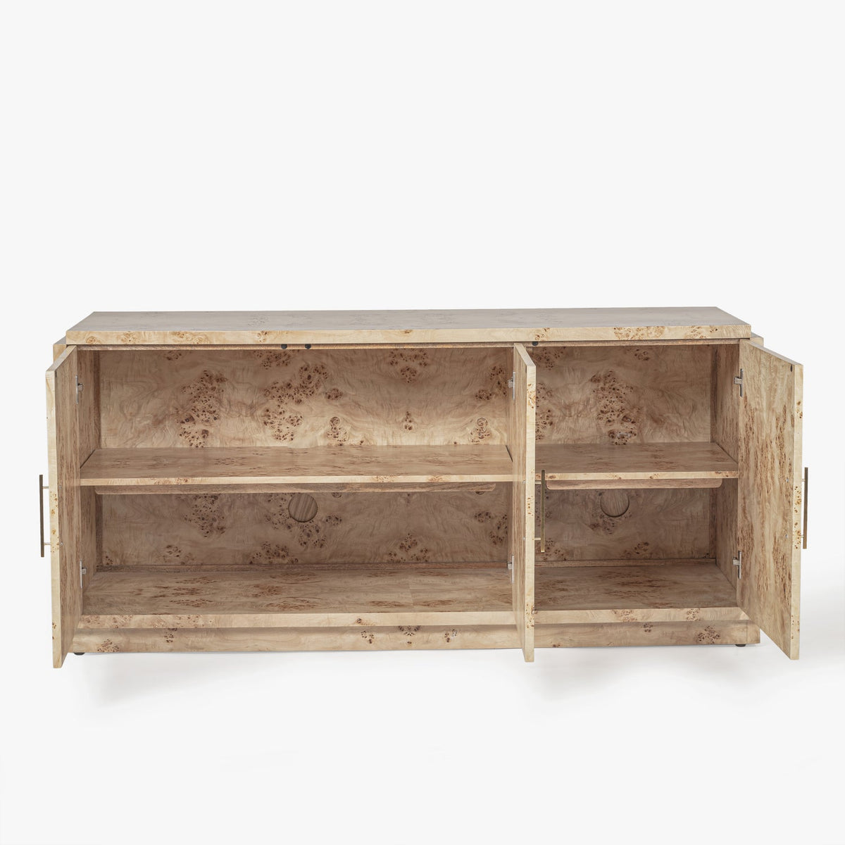 Co. House Designs Wesley Burl Light Buffet shown with drawers open
