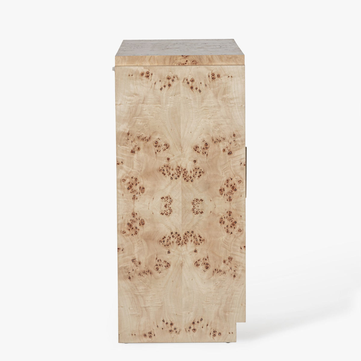 Side view of the Co. House Designs Wesley Light Burl Cabinet