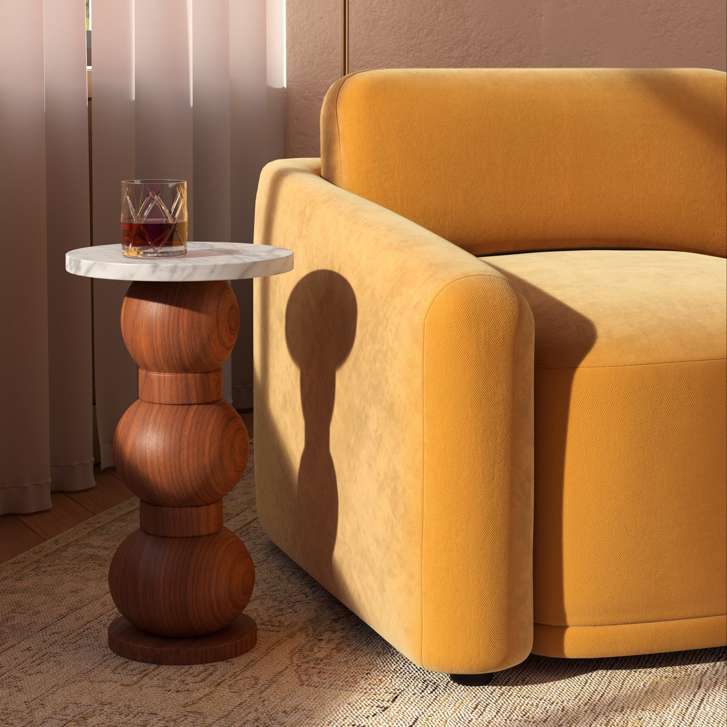 Co. House Designs Lora White Drink Table