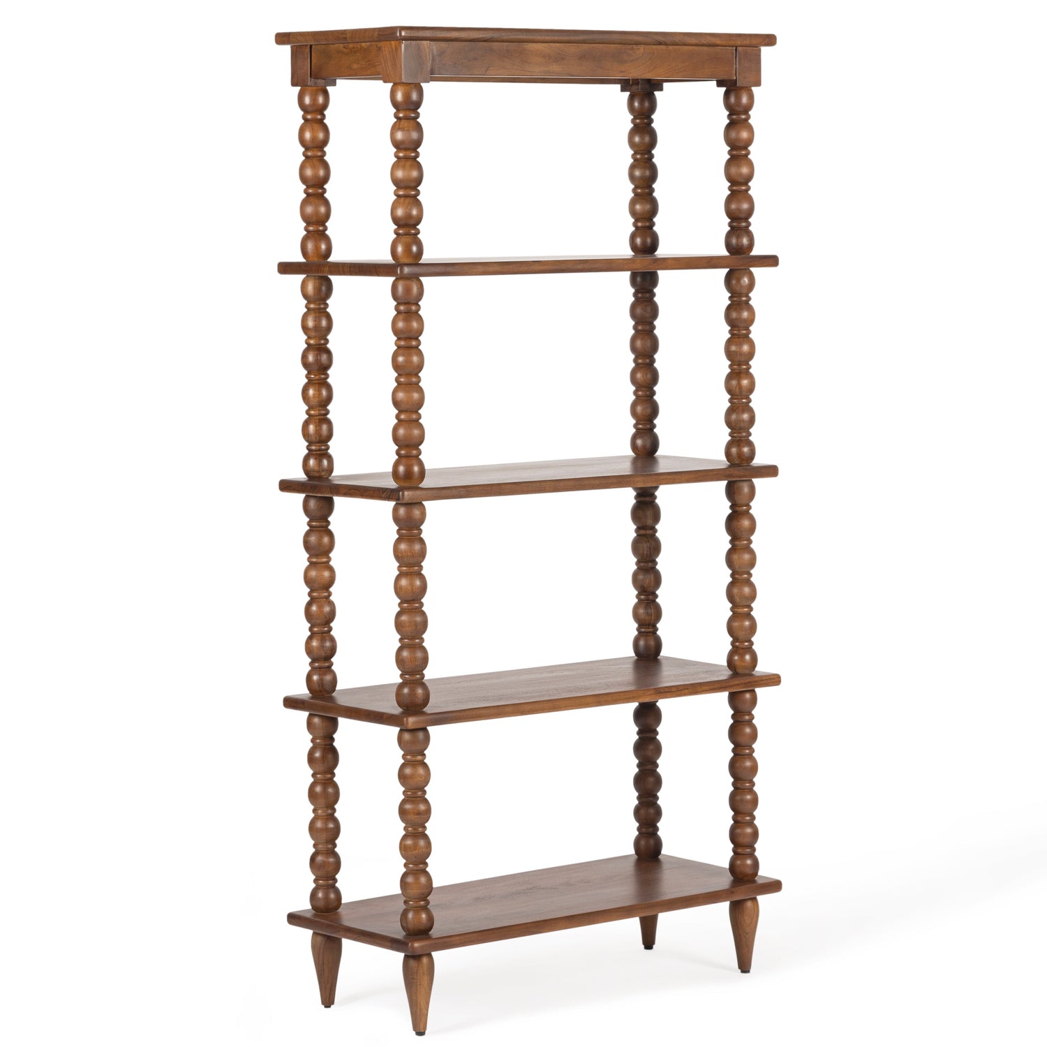 Co. House Designs Spindle Walnut Tall Bookcase product view