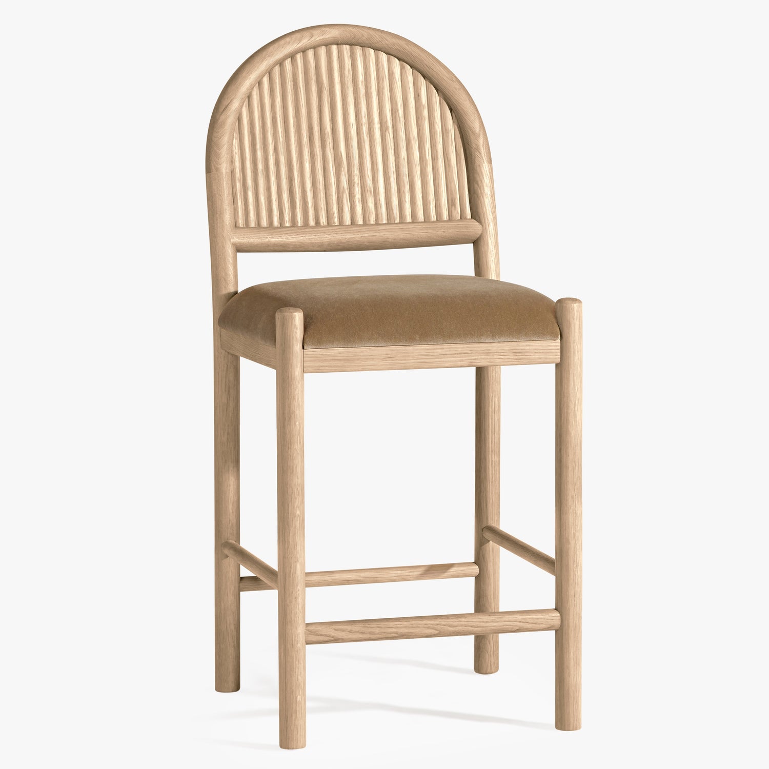 Black Birch Homes x Co. House Designs Bennett Light Oak Counter Stool Set of 2
