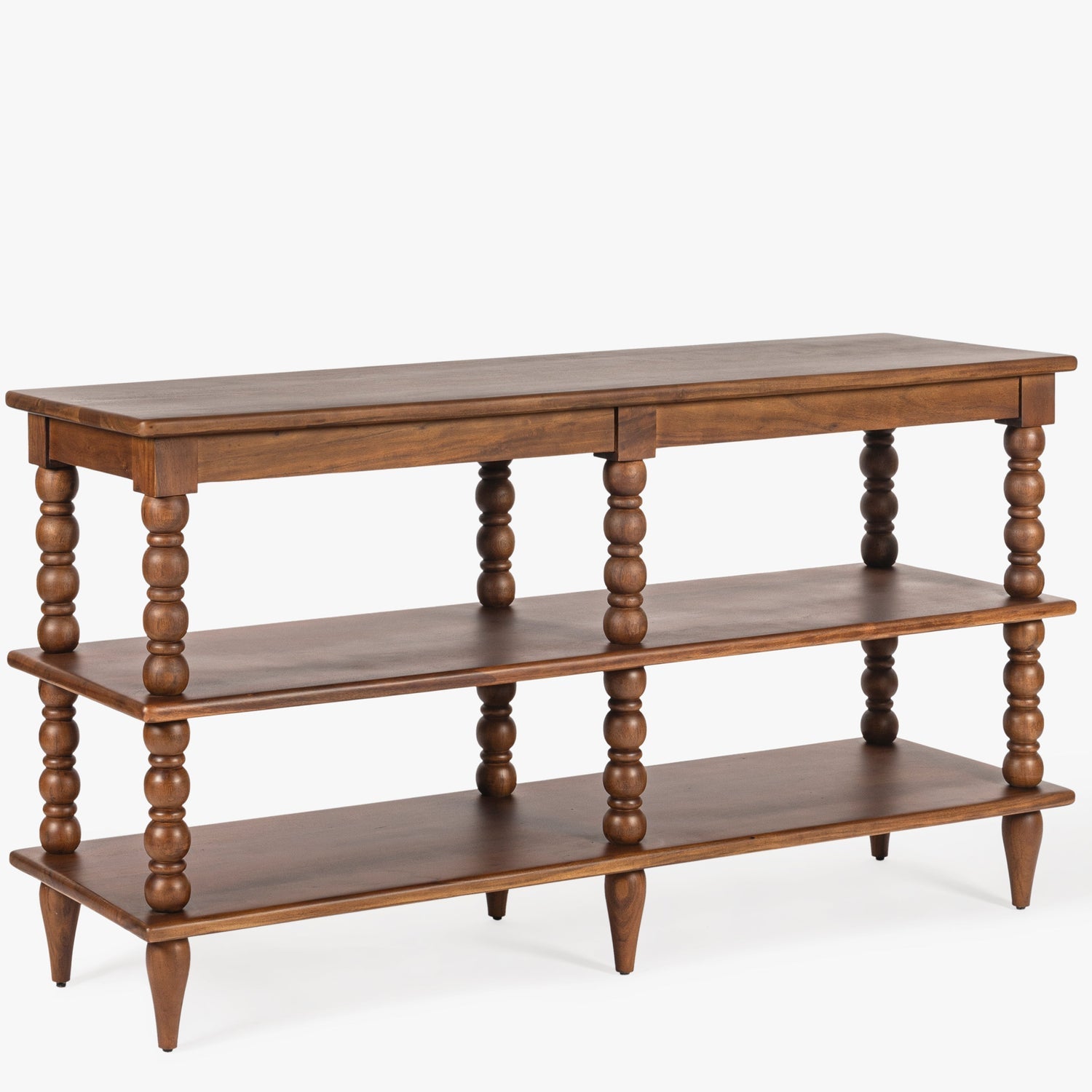 Co. House Designs Spindle Walnut Wide Bookcase product view