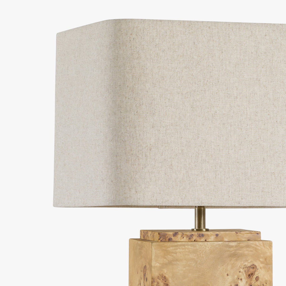 Close-up detail of the Co. House Designs Wesley Light Burl Table Lamp