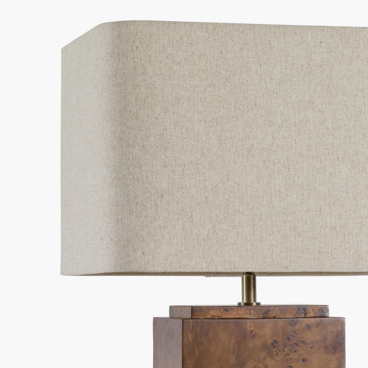 Close-up detail of the Co. House Designs Wesley Dark Burl Table Lamp