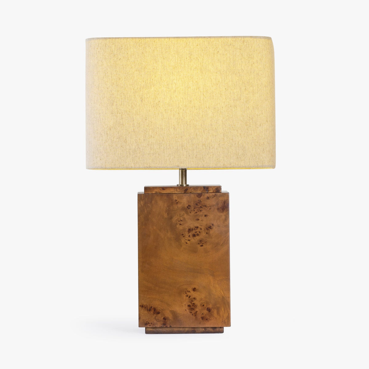 Co. House Designs Wesley Dark Burl Table Lamp illuminated and glowing (view 2)