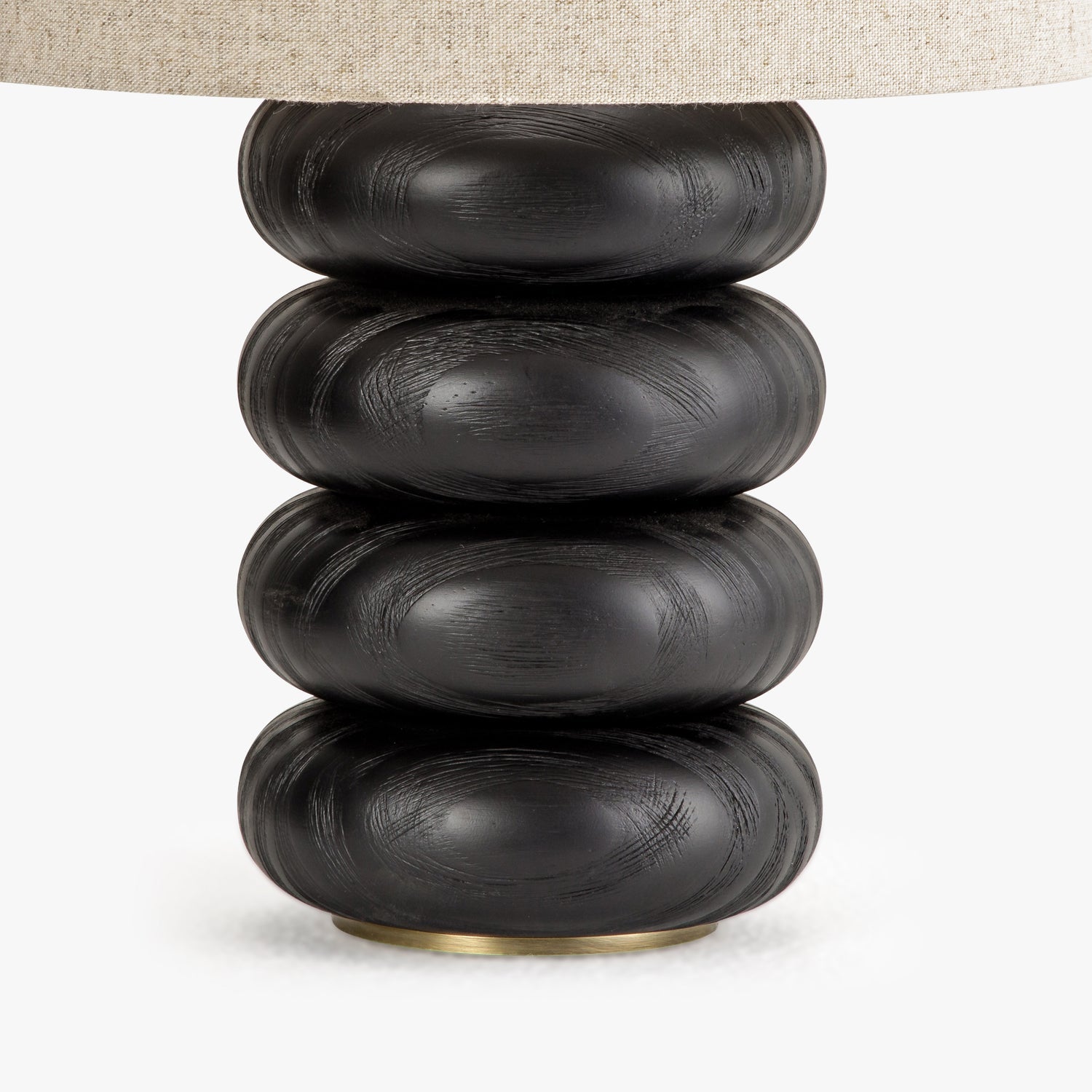 Co. House Designs Sandia Oak Wood Black Small Table Lamp