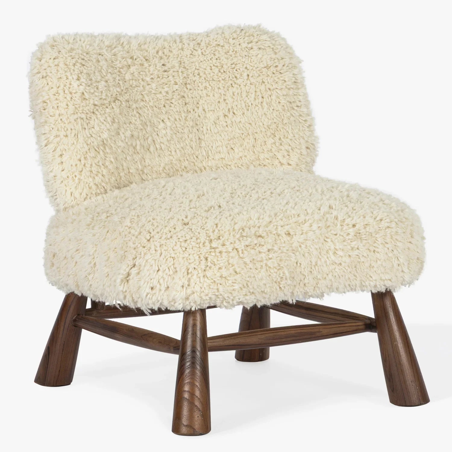 MENO HOME x Co. House Designs Marl Natural Teak Slipper Chair