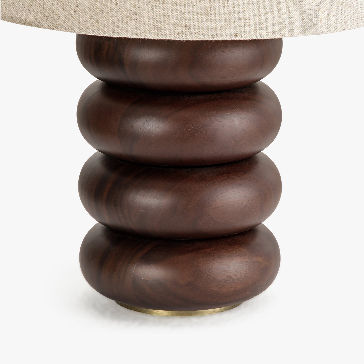 Co. House Designs Sandia Oak Wood Walnut Small Table Lamp