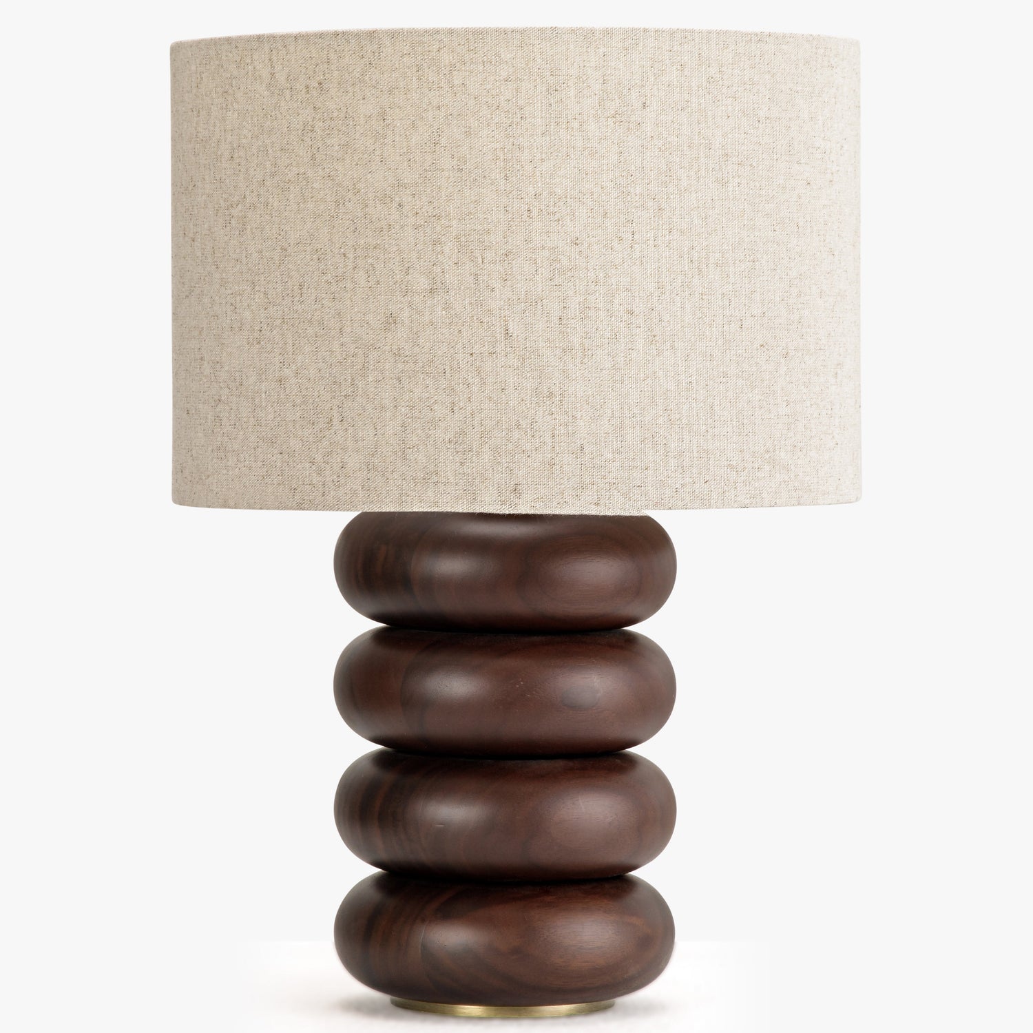 Co. House Designs Sandia Oak Wood Walnut Small Table Lamp