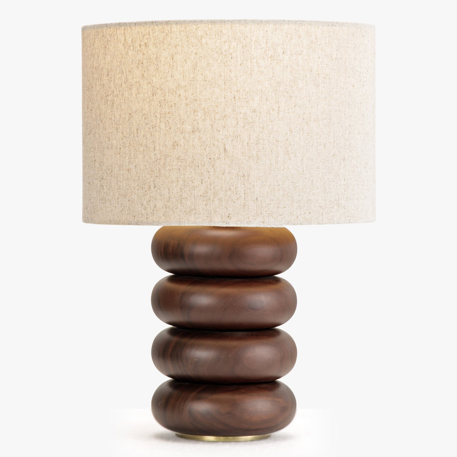 Co. House Designs Sandia Oak Wood Walnut Small Table Lamp