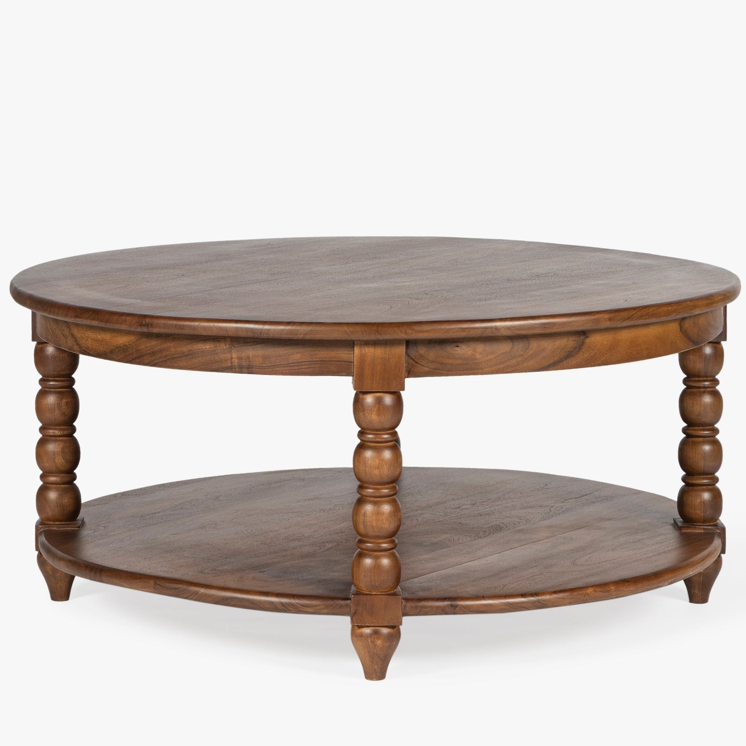 Back view of the Co. House Designs Spindle Walnut Coffee Table
