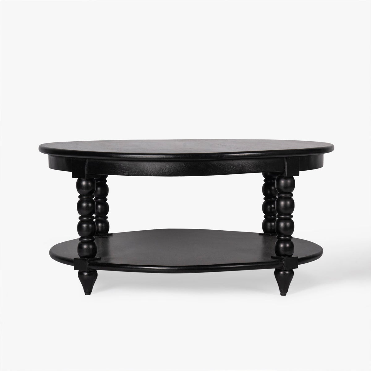 Front view of the Co. House Designs Spindle Black Coffee Table