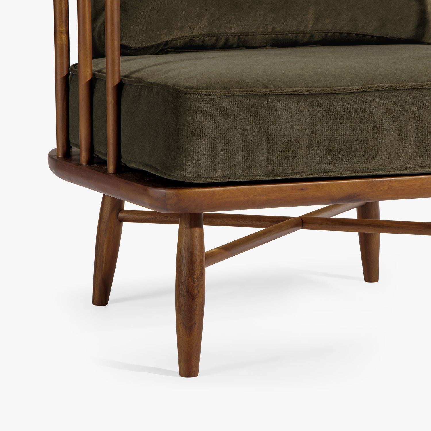 Co. House Designs Spindle Velvet Balsam Armchair