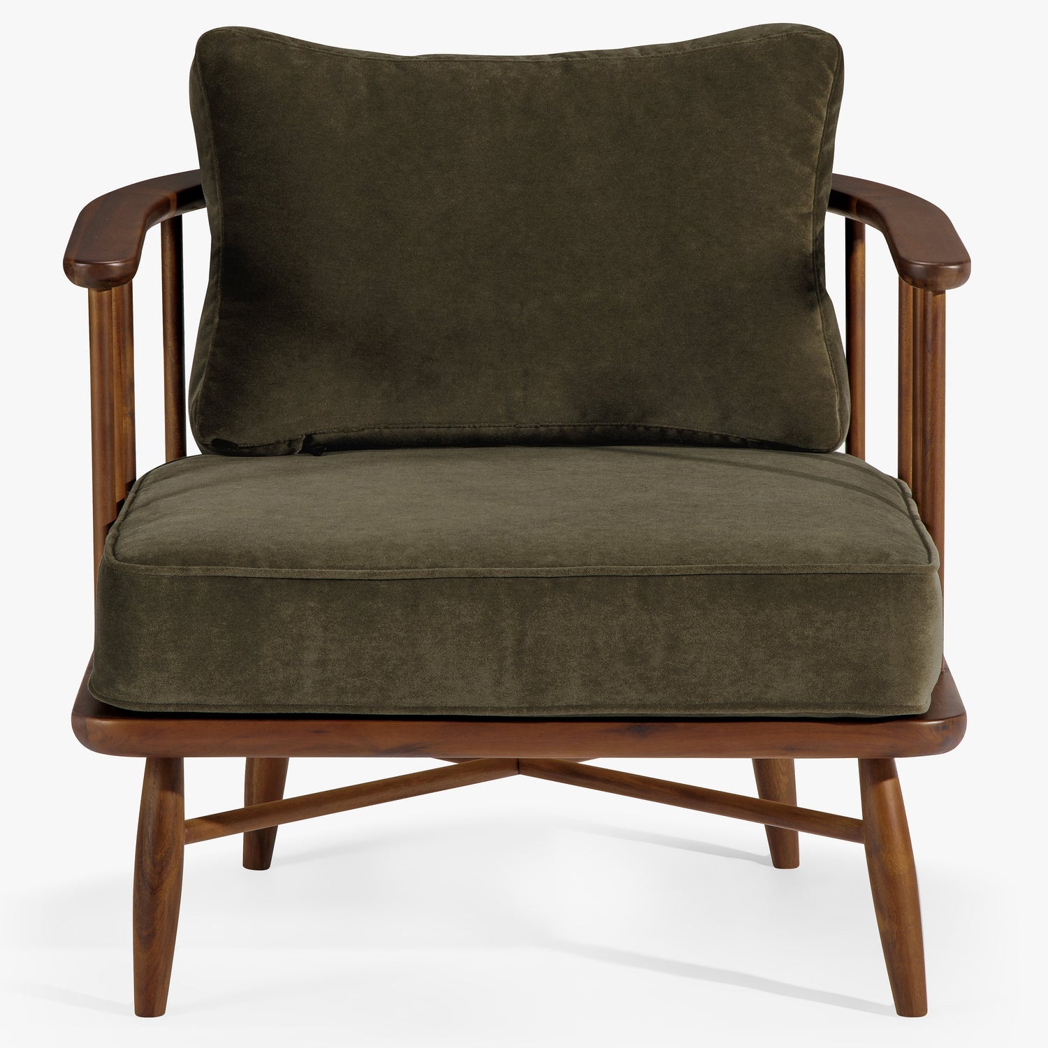 Co. House Designs Spindle Velvet Balsam Armchair