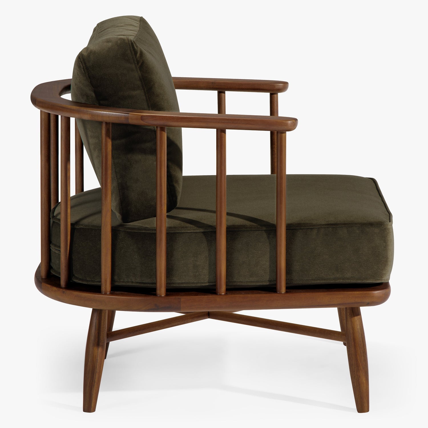 Co. House Designs Spindle Velvet Balsam Armchair