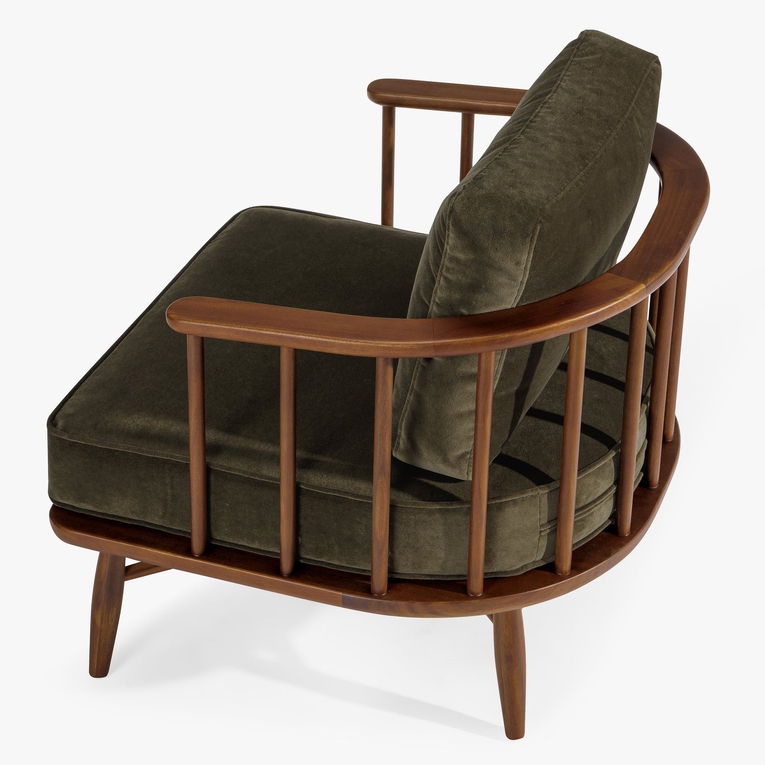 Co. House Designs Spindle Velvet Balsam Armchair