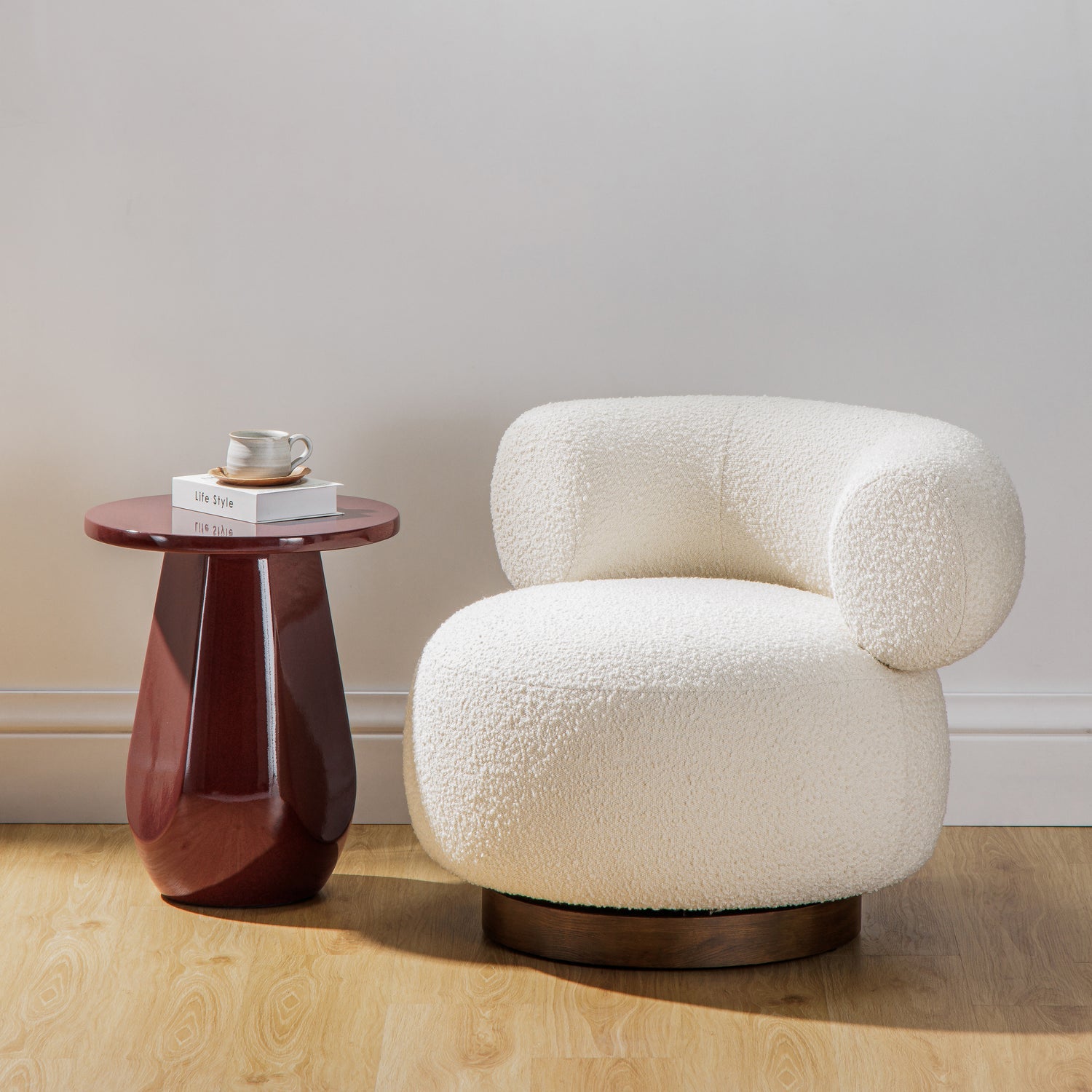 Co. House Designs Lloyd Dark Red Side Table
