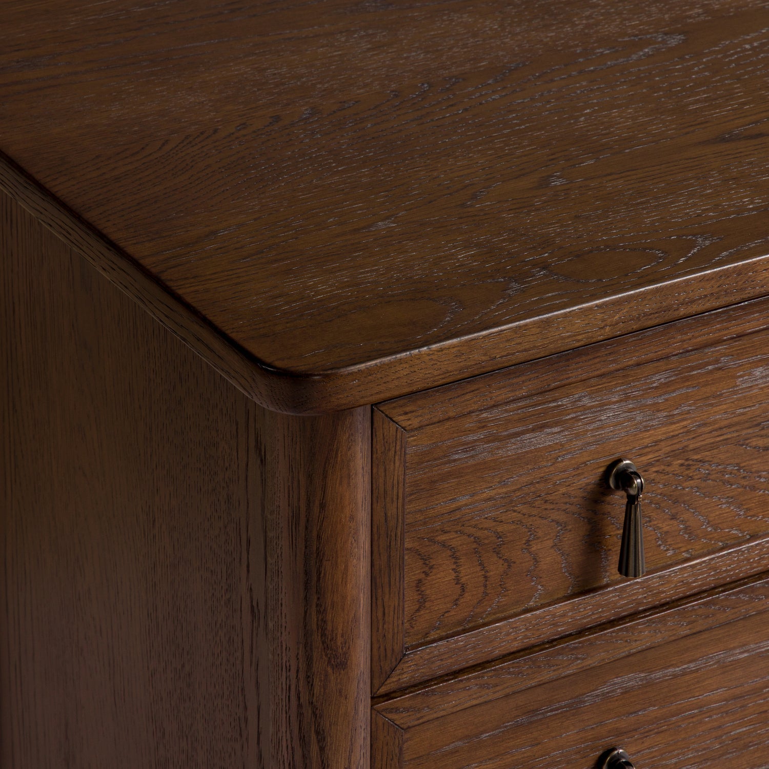 Co. House Designs Onda 3-Drawer Oak Walnut Nightstand