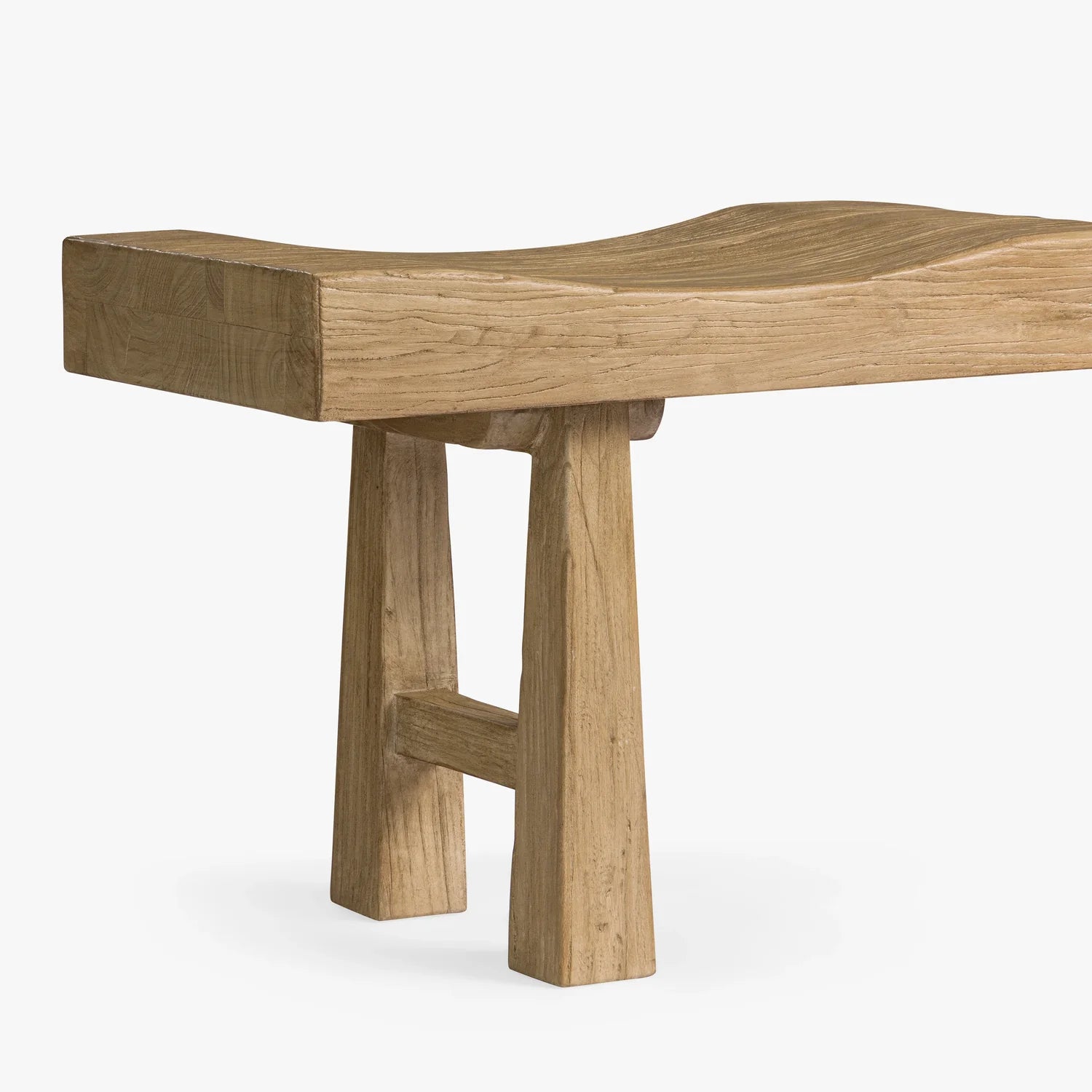Button Atelier x Co. House Designs Mesa Reclaimed Elm Brown Bench