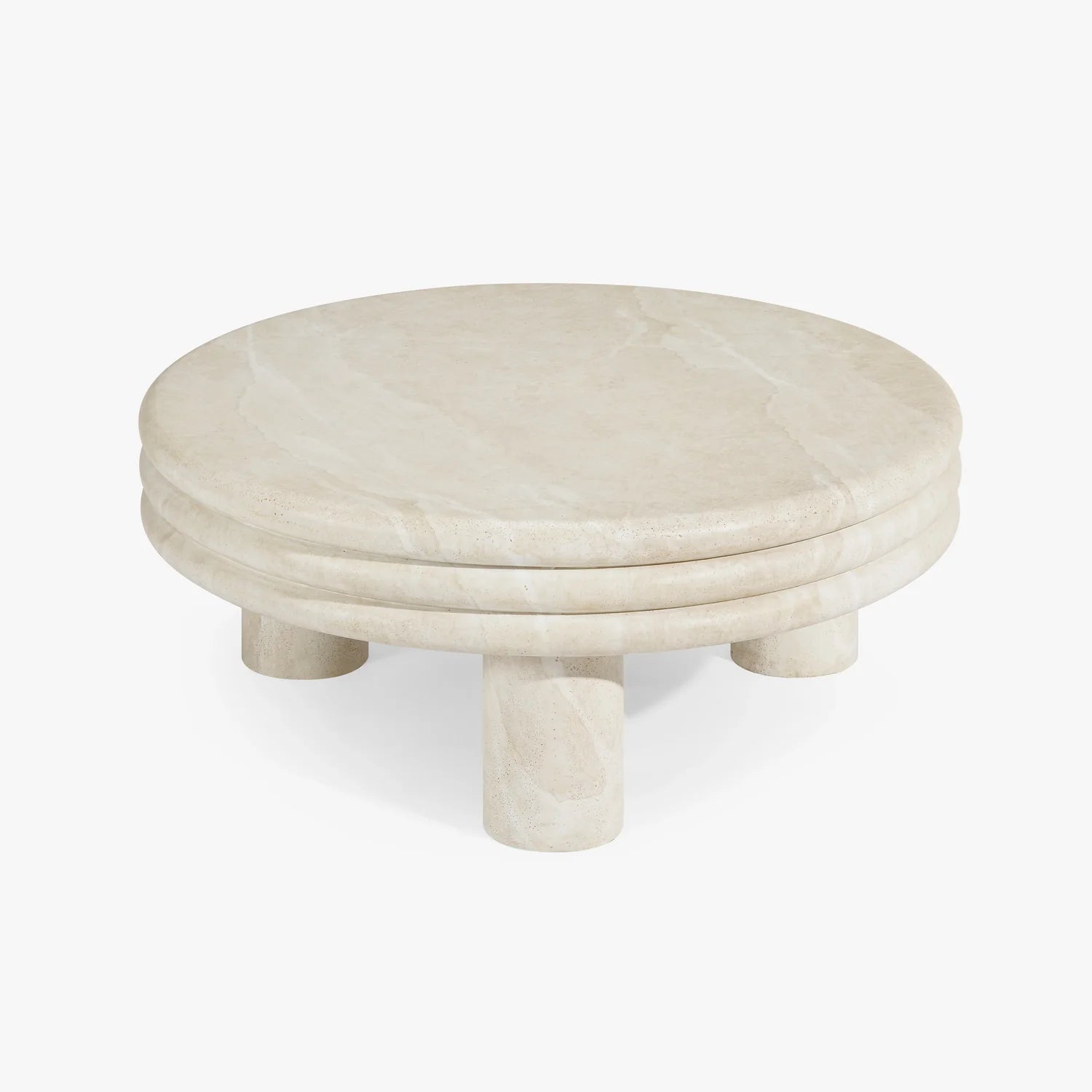 Button Atelier x Co. House Designs Brittny Light Travertine Coffee Table