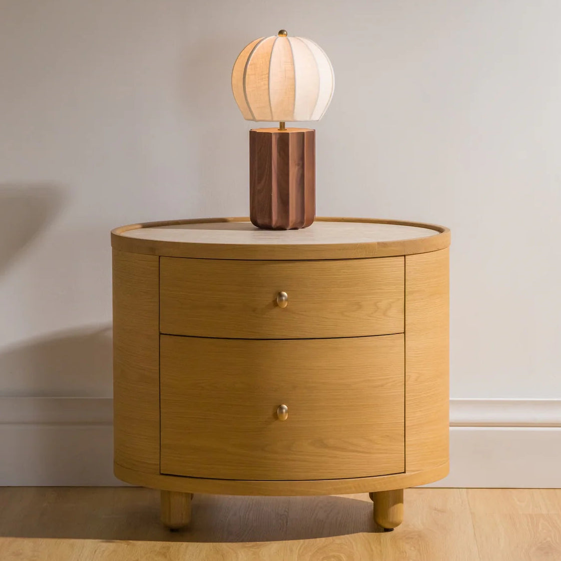 Button Atelier x Co. House Designs Laguna Oak Light Oak End Table