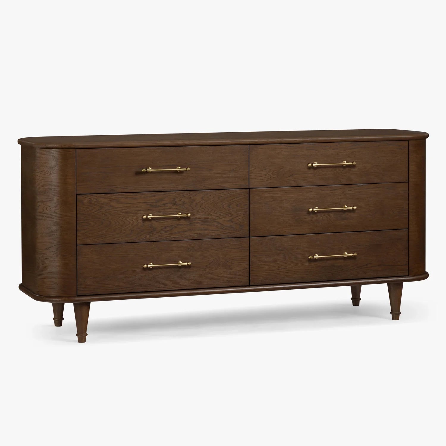 Button Atelier x Co. House Designs Jonathan 6-Drawer Oak Dark Walnut Dresser