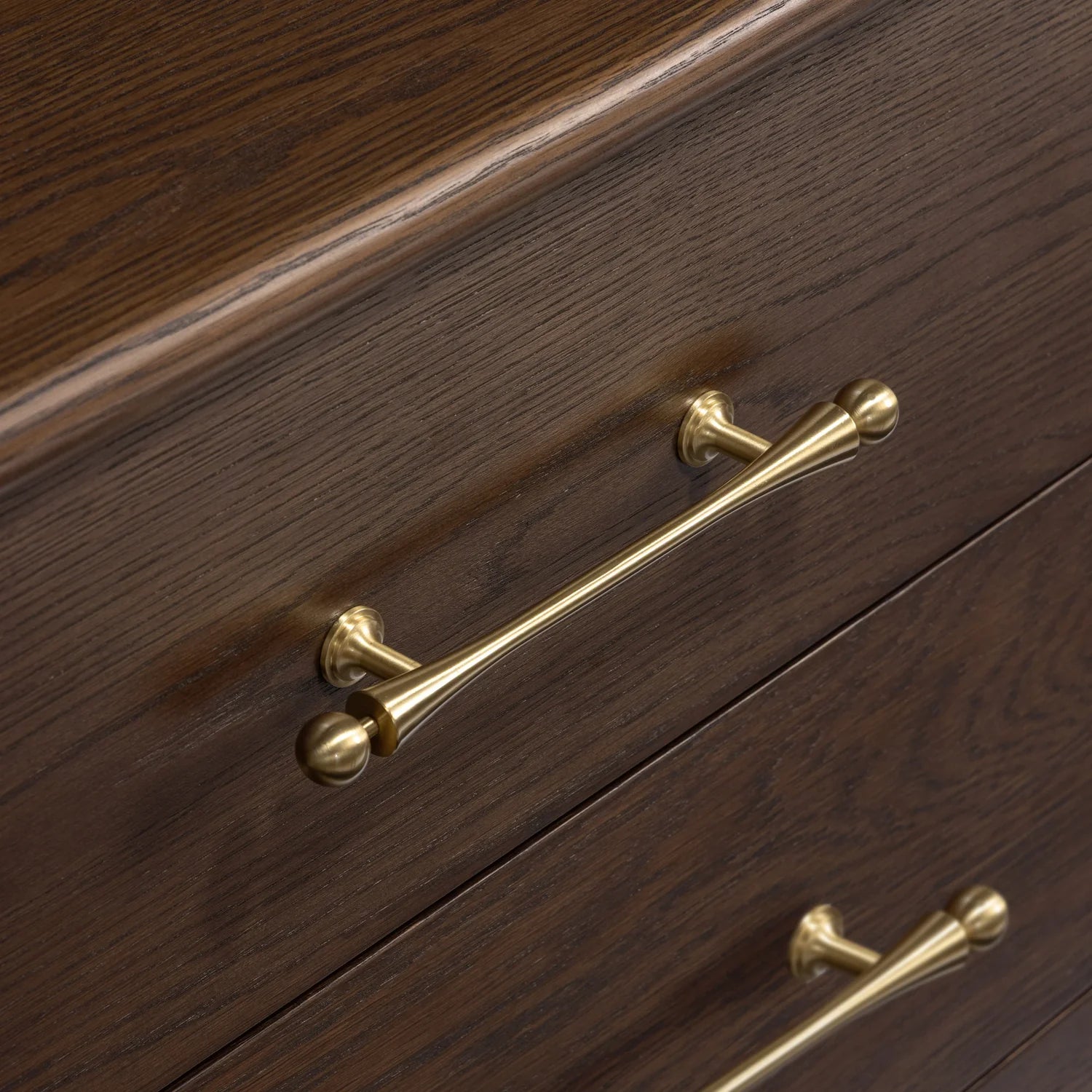 Button Atelier x Co. House Designs Jonathan 6-Drawer Oak Dark Walnut Dresser