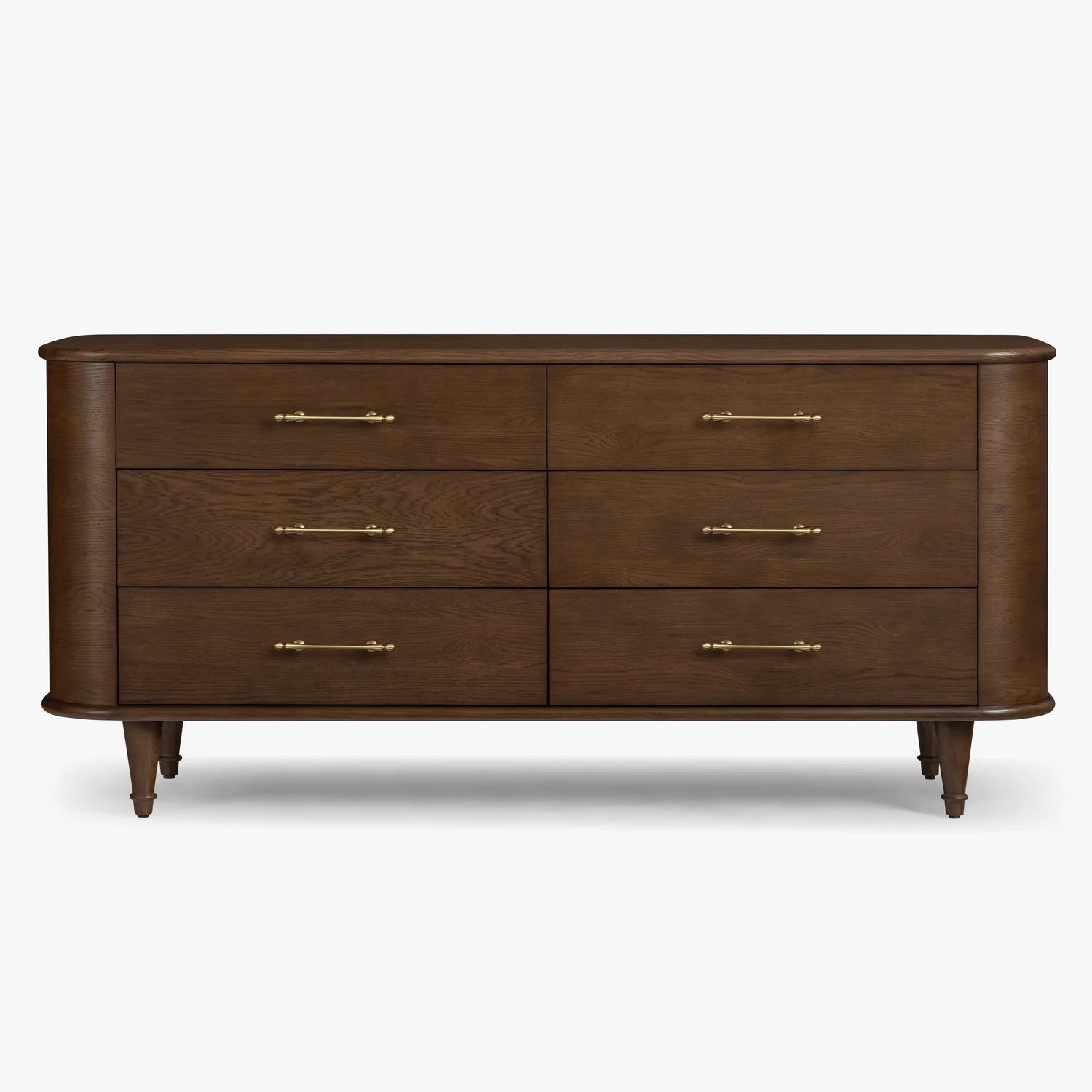 Button Atelier x Co. House Designs Jonathan 6-Drawer Oak Dark Walnut Dresser