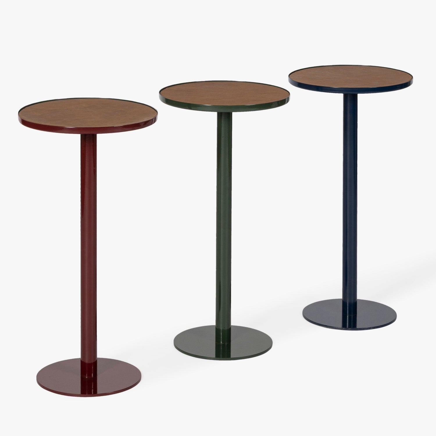 Co. House Designs Calder Leather Oxford Blue Drink Table