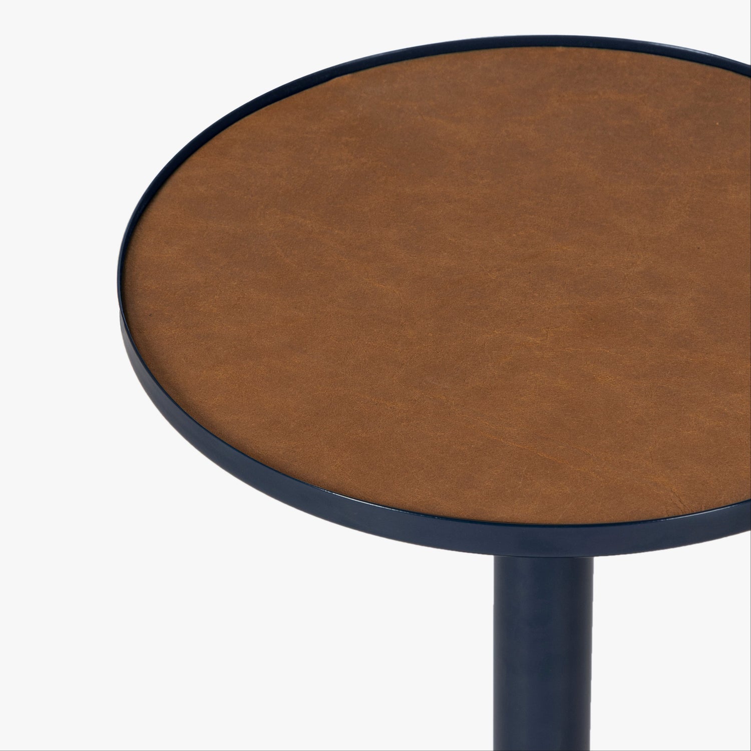 Co. House Designs Calder Leather Oxford Blue Drink Table