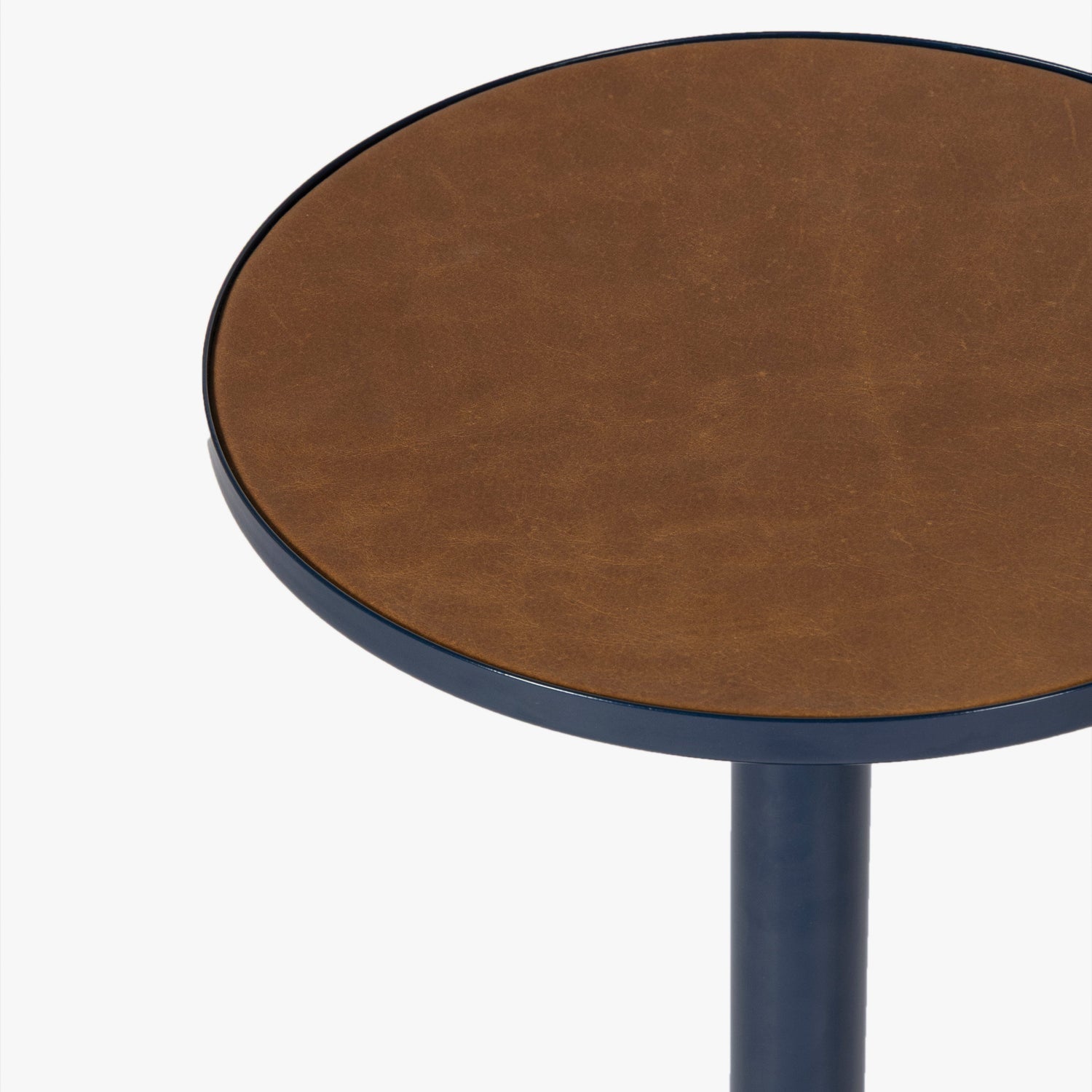Co. House Designs Calder Leather Oxford Blue Drink Table