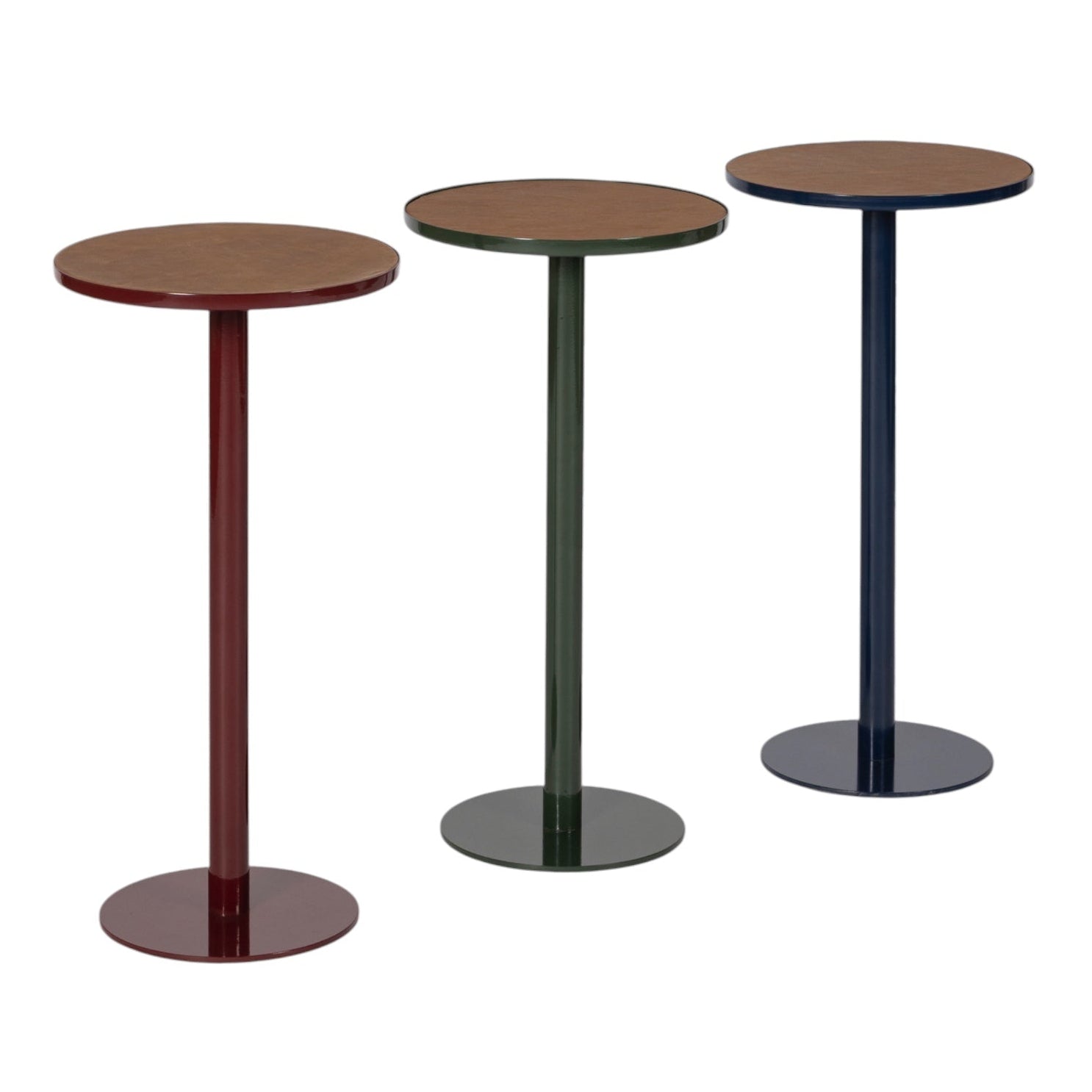 Co. House Designs Calder Leather Ruby Red Drink Table
