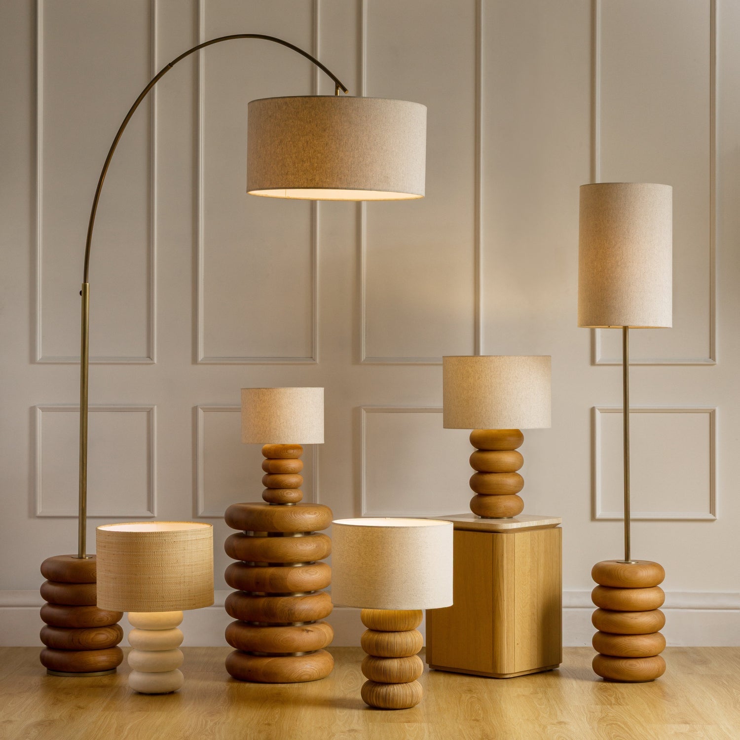 Co. House Designs Sandia Plaster White Table Lamp