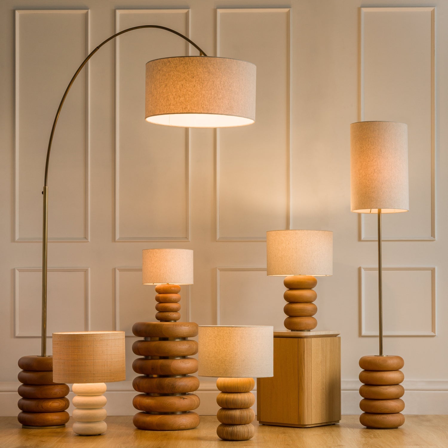 Co. House Designs Sandia Plaster White Table Lamp