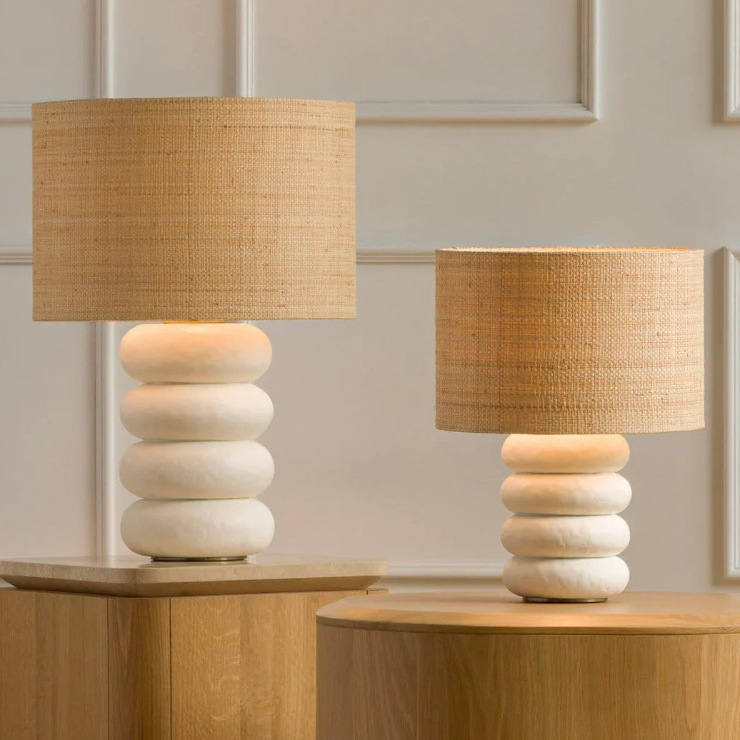 Co. House Designs Sandia Plaster White Table Lamp