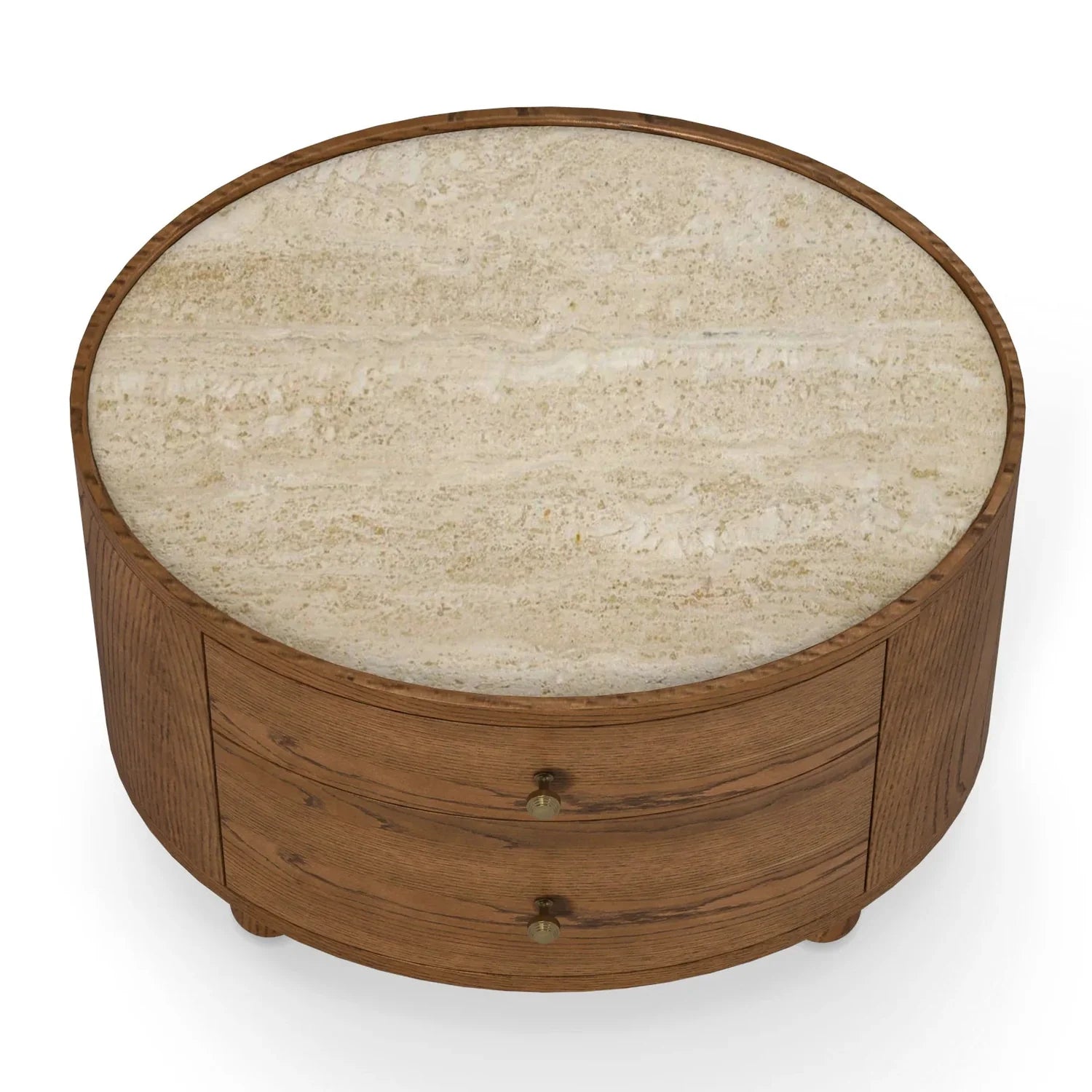 Button Atelier x Co. House Designs Laguna Oak Dark Walnut End Table