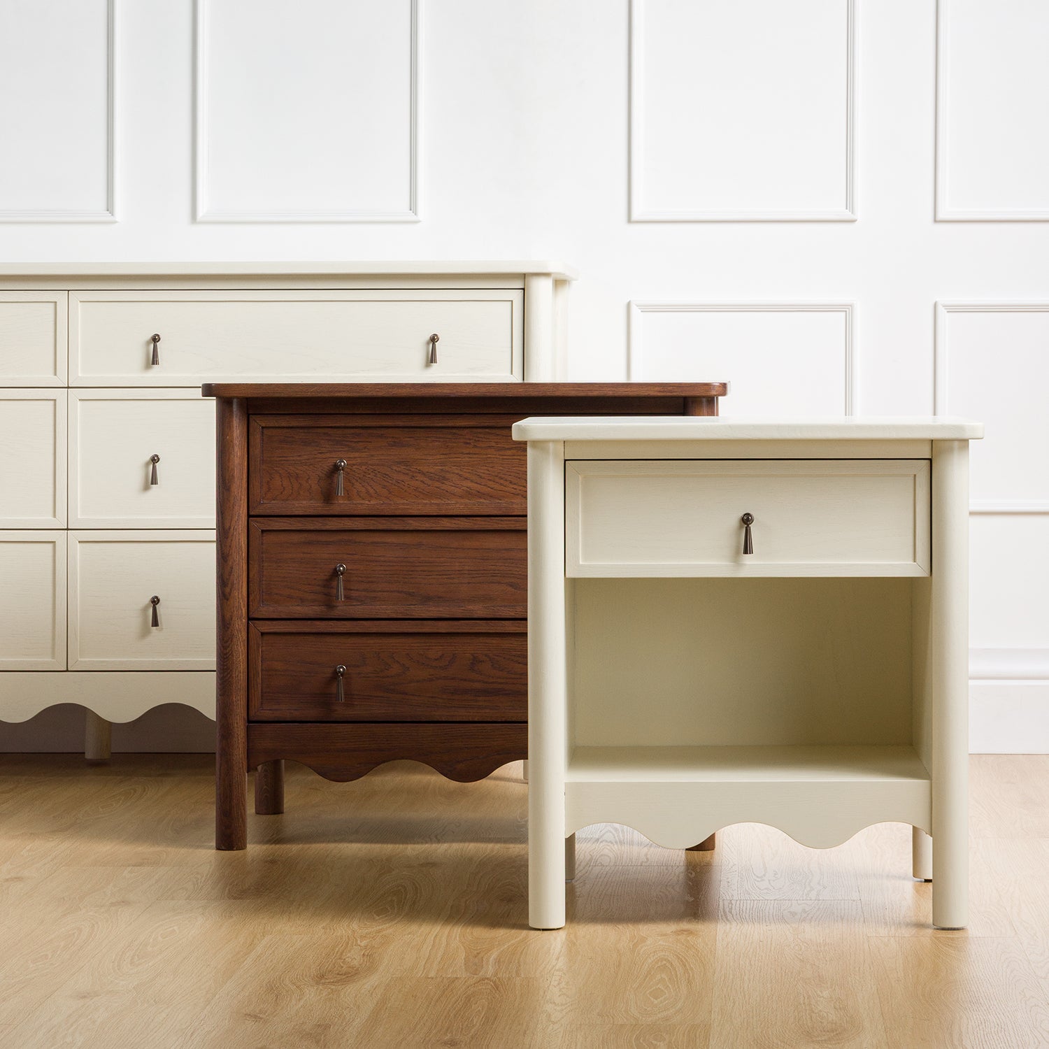 Co. House Designs Onda Cream Oak 6-Drawer Dresser