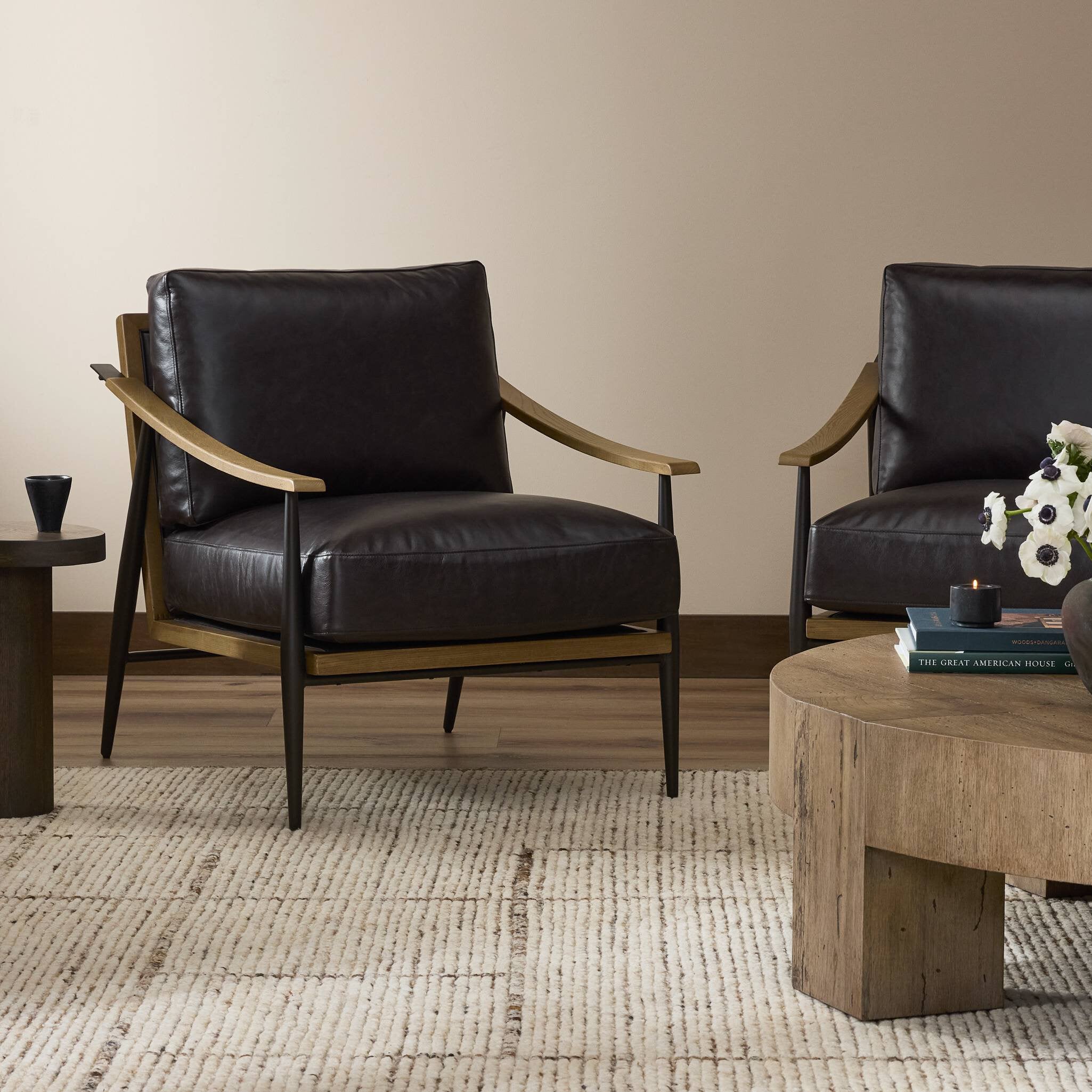 Four Hands Kennedy Sonoma Black Chair in a styled room setting
