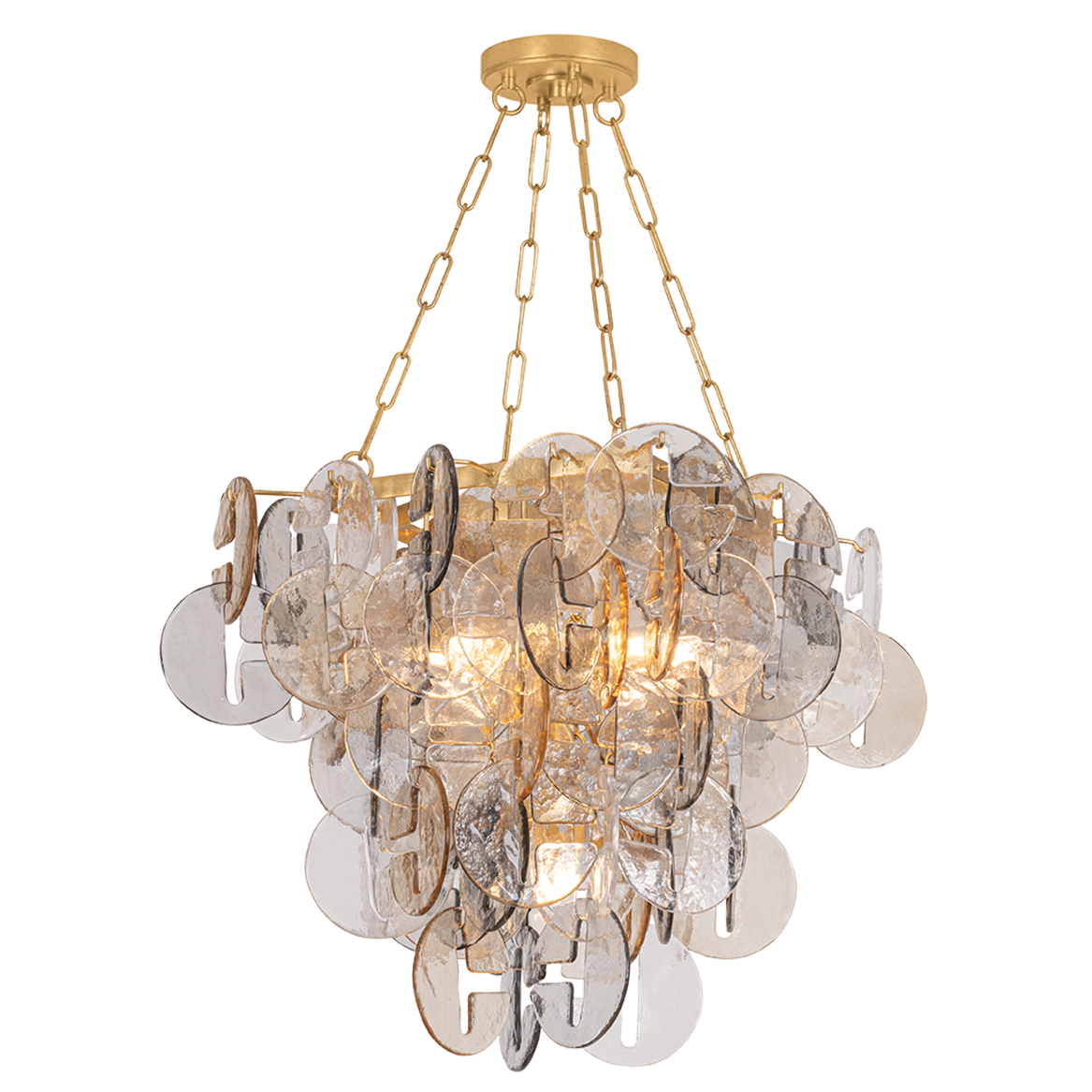 Corbett Lighting Aran Small Chandelier in Vintage Gold Leaf, primary product view