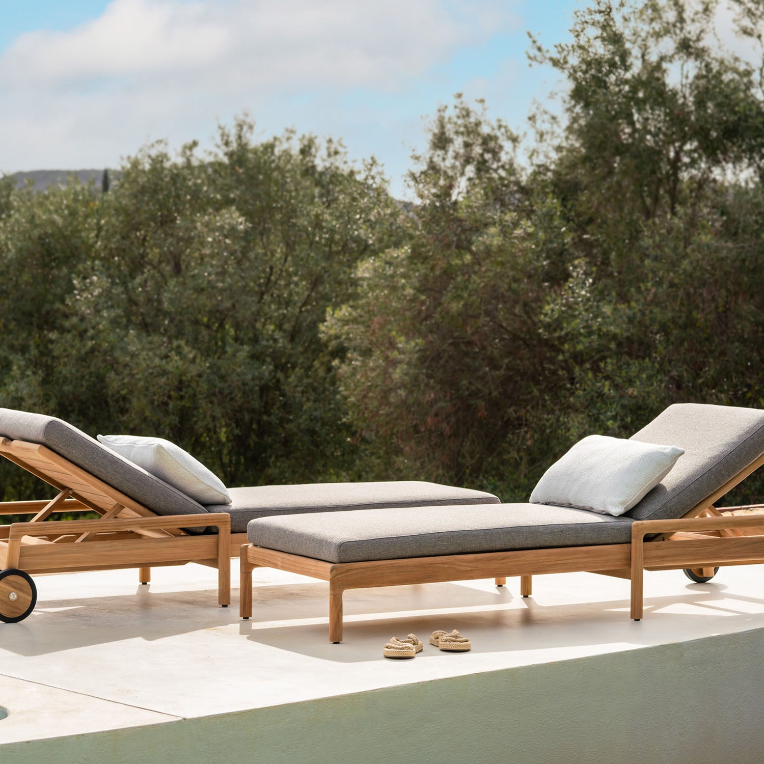 Ethnicraft Jack Outdoor Adjustable Lounger Cushion Set