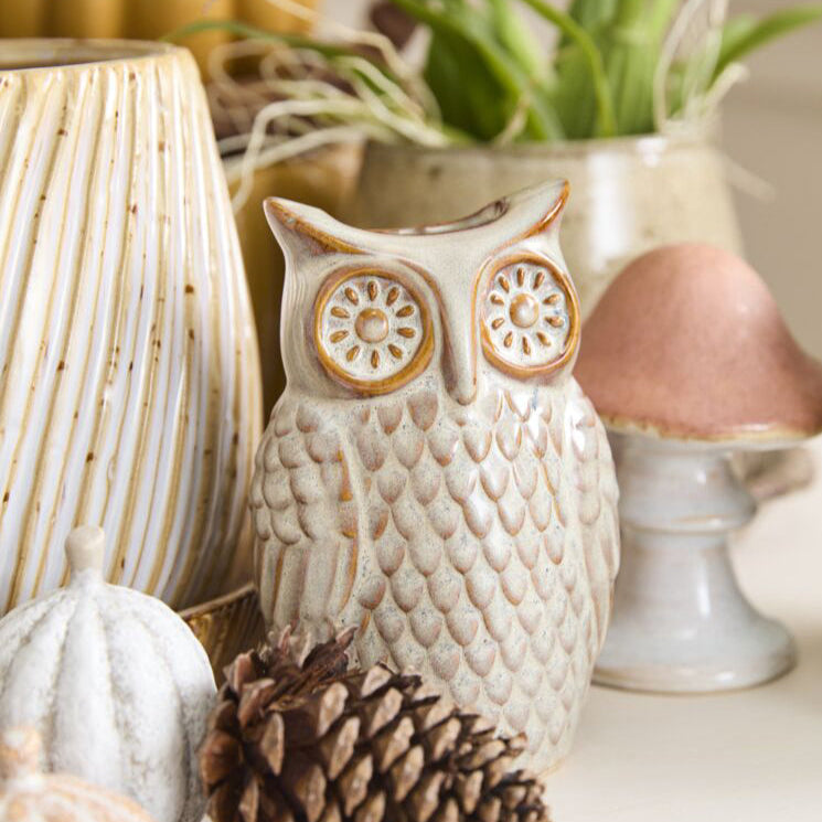 Great Grey Owl Budvase Set of 4