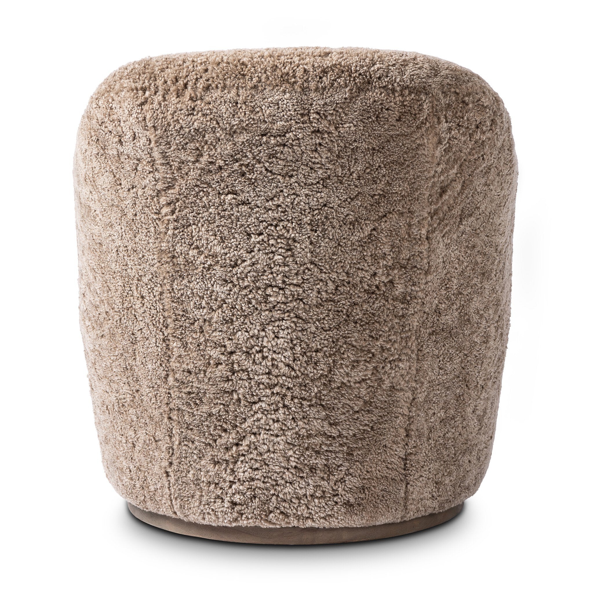Four Hands Aurora Taupe Shearling Swivel Chair - back view