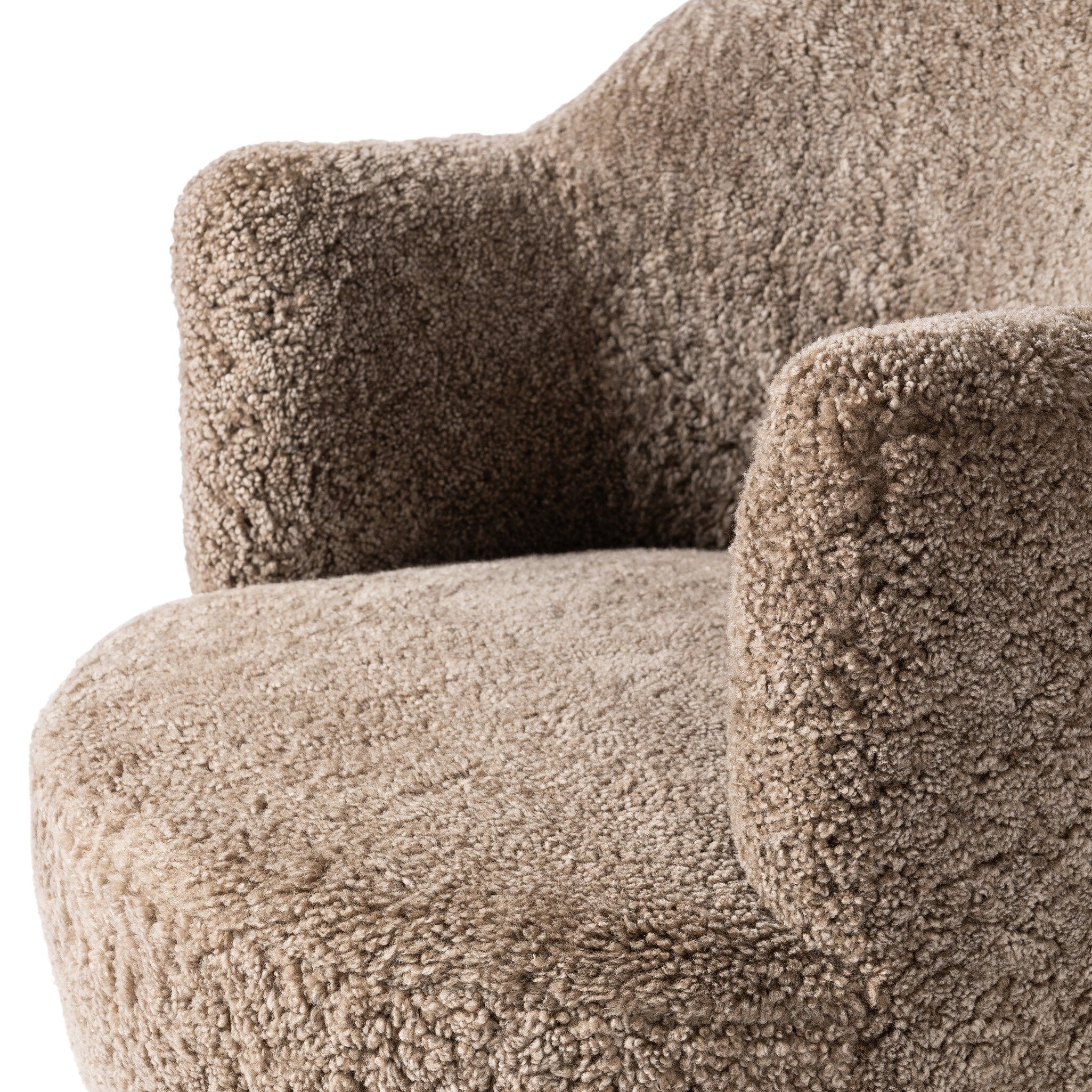 Four Hands Aurora Taupe Shearling Swivel Chair - detail 3