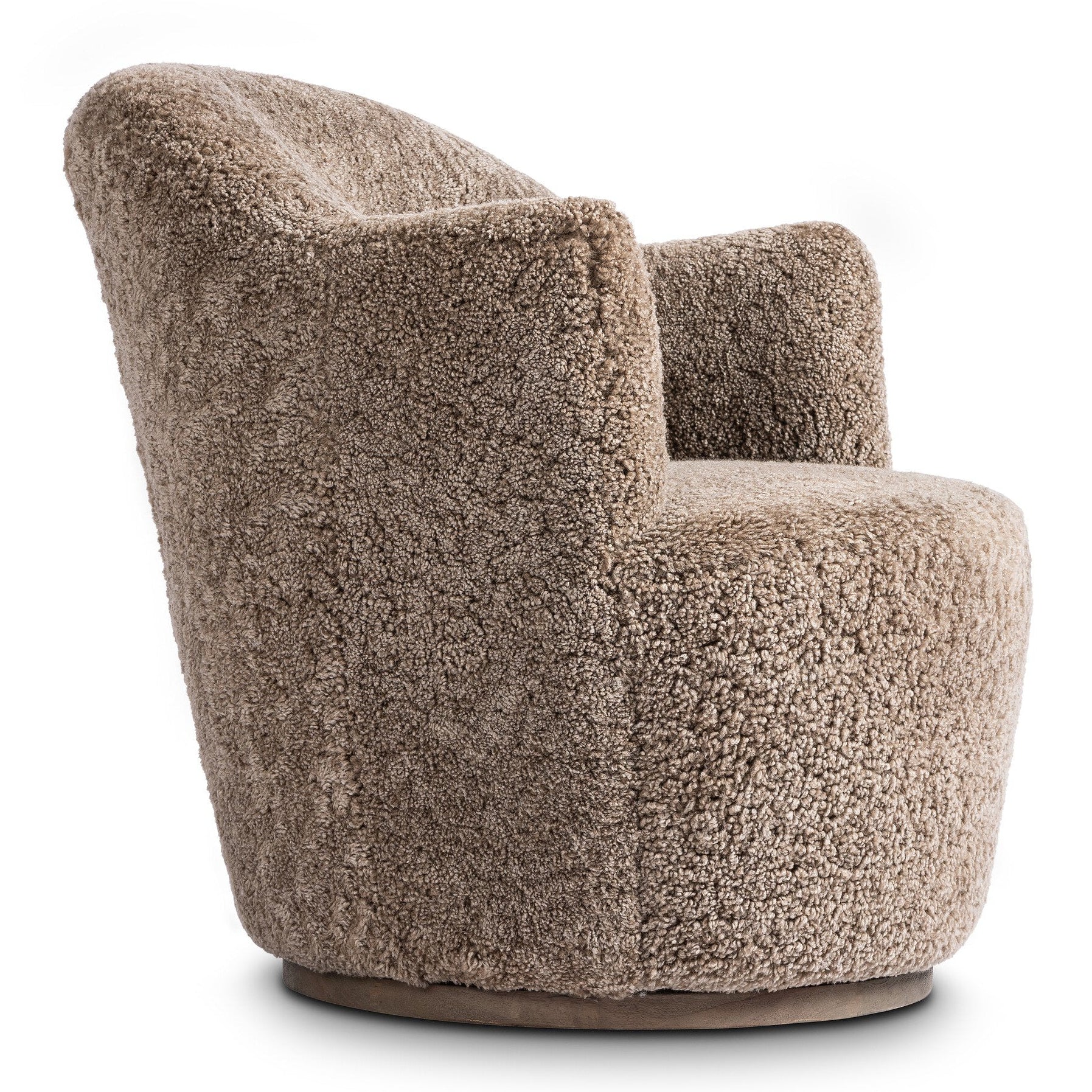 Four Hands Aurora Taupe Shearling Swivel Chair - detail 5