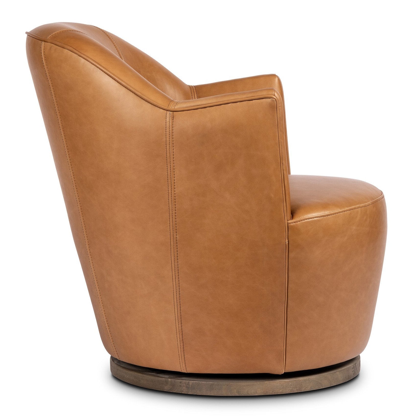 Four Hands Aurora Sonoma Butterscotch Swivel Chair - side view