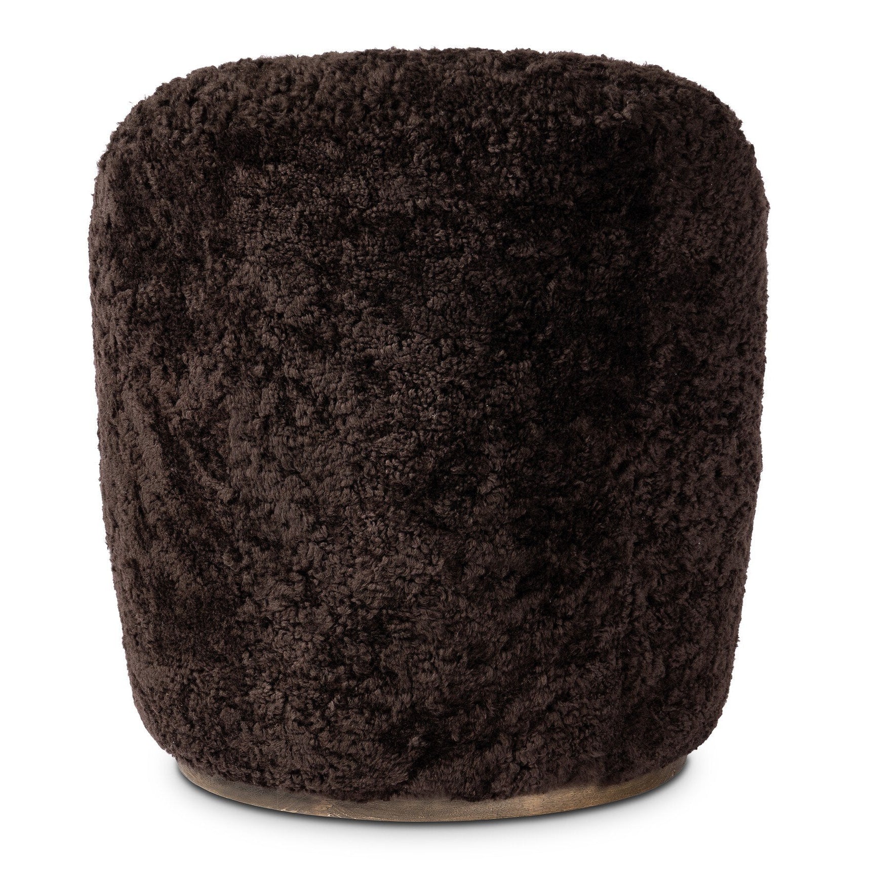 Four Hands Aurora Cocoa Shearling Swivel Chair - back view