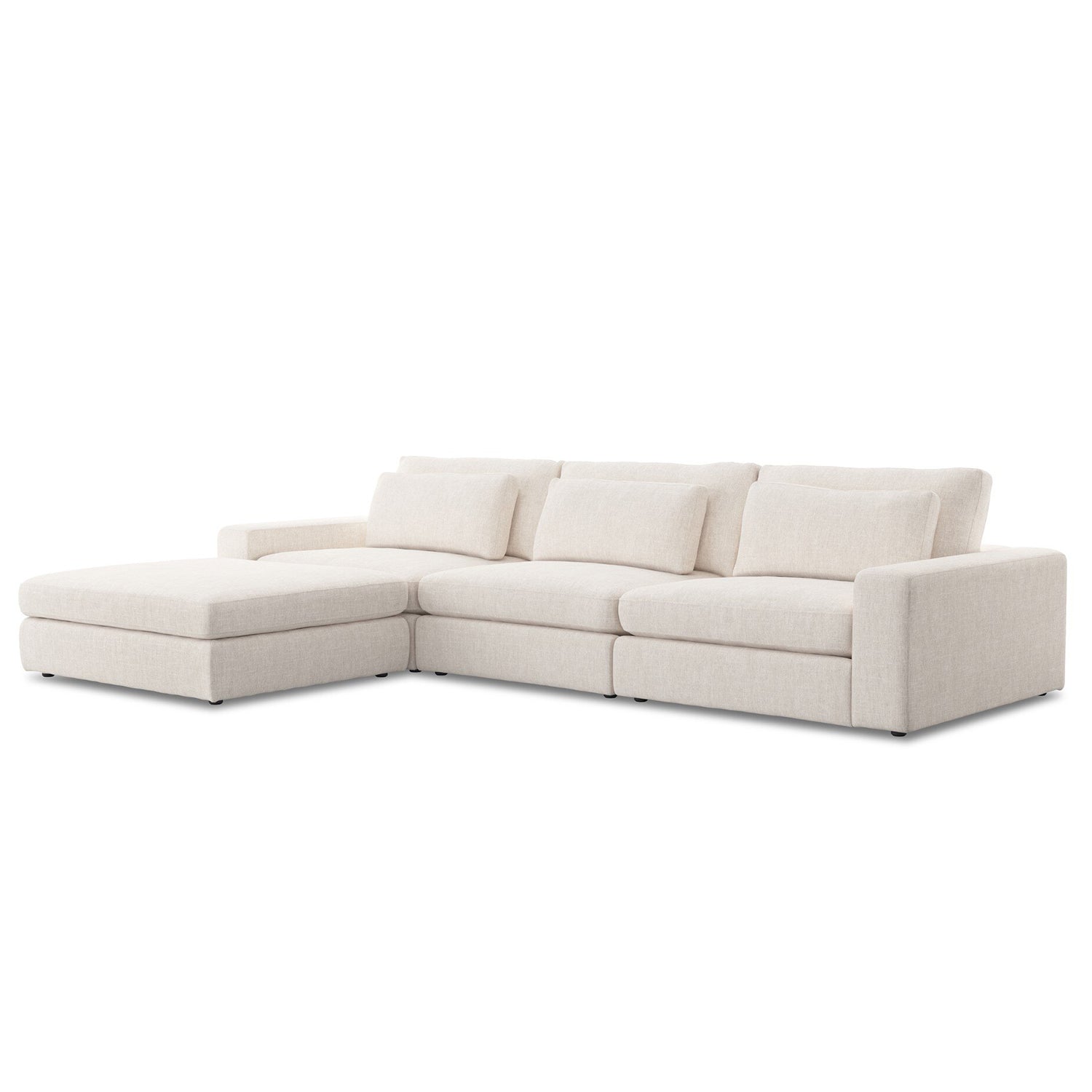 Four Hands Bloor 3-Piece Sectional Sofa with Ottoman