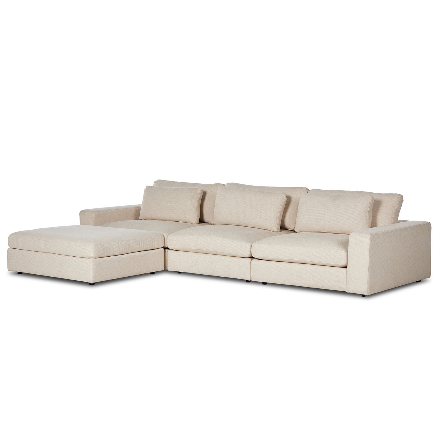 Four Hands Bloor 3-Piece Sectional Sofa with Ottoman